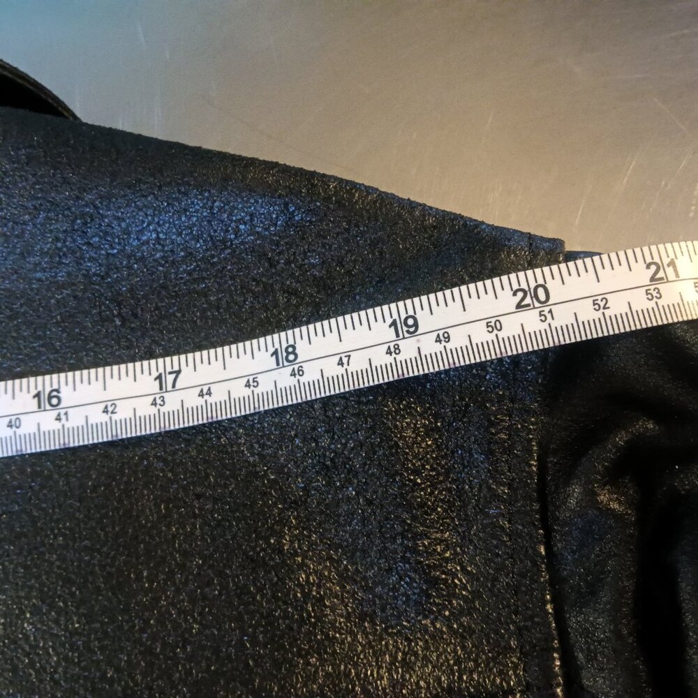 Mens Black Leather Motorcycle Jacket, Heavy, Lined Very Good! - Picture 10 of 10